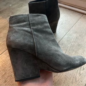 SAM EDELMAN taye gray wedge booties womens 7.5